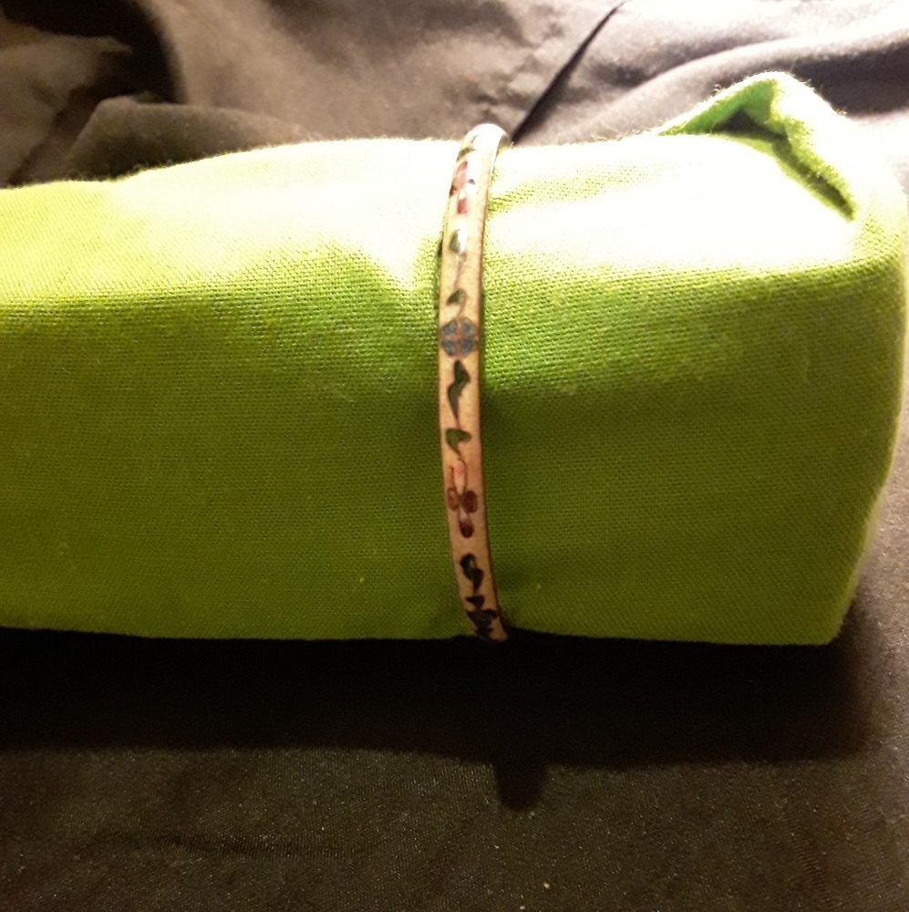 Enamel 1970s colorful floral bracelet